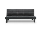 Sarantino 2 Seater Modular Faux Leather Fabric Sofa Bed Couch - Black