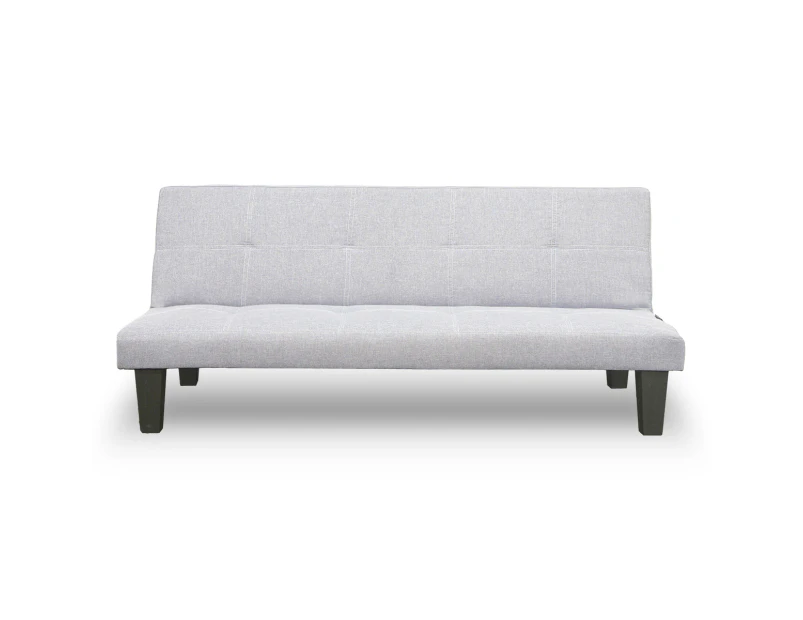 Sarantino 2 Seater Modular Linen Fabric Sofa Bed Couch Light Grey