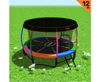 Kahuna Trampoline 12 ft with  Roof-Rainbow