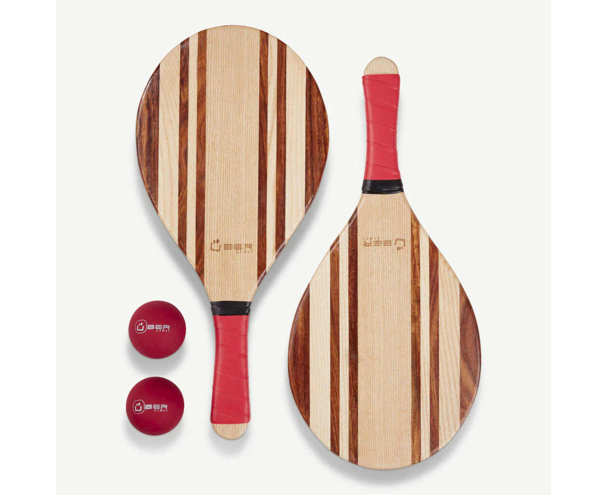 Premium Ashwood And Rosewood Paddle Bat and Ball Set with Carry Bag