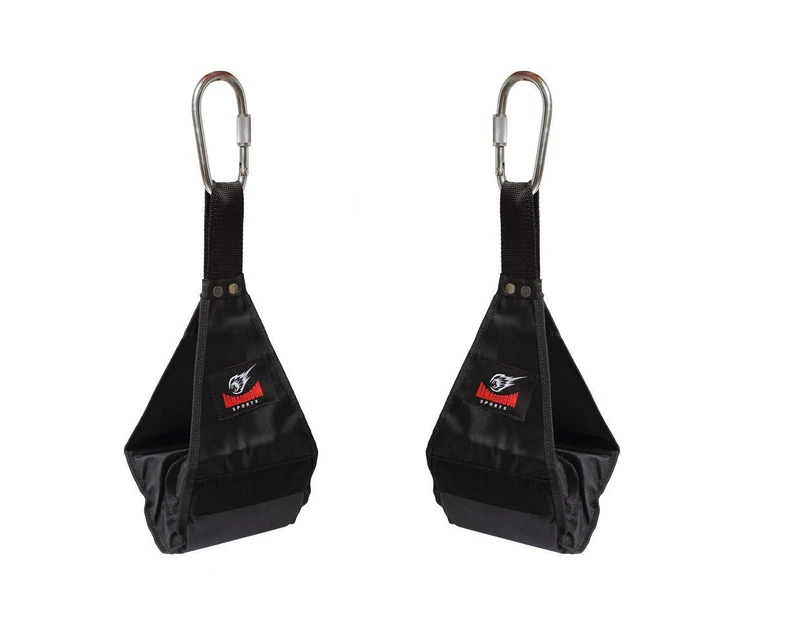 Ab Slings Straps - Heavy Duty Pair for Pull Up Hanging Leg Raiser Fitness with Big Carabiner for Abdominal Training by Armageddon Sports