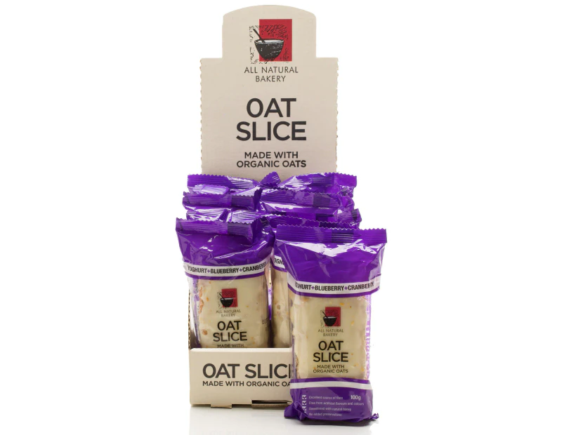All Natural Bakery Oat Slice Yoghurt Blueberry & Cranberry 100g (Carton of 14)