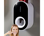 2 Pack wall mounted automatic toothpaste squeezer for bathroom-black