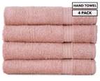 Luxury Living Ultra Plush 600GSM Hand Towel 4-Pack - Pink