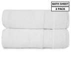 Luxury Living Ultra Plush 600GSM Bath Sheet 2-Pack - White