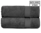 Luxury Living Ultra Plush 600GSM Bath Sheet 2-Pack - Grey