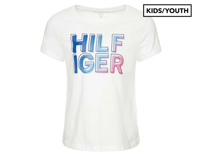 Tommy Hilfiger Girls' Amy Tee / T-Shirt / Tshirt - Classic White