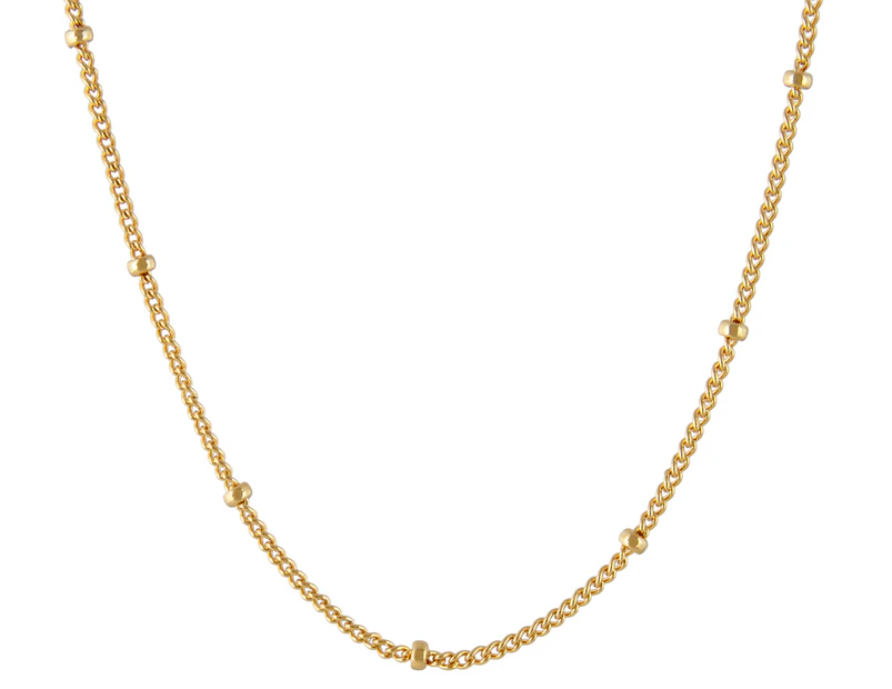 Wanderlust + Co Beaded Chain Necklace - Gold