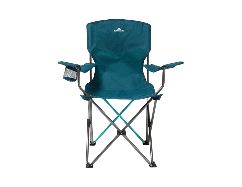 Kathmandu Roamer Chair Portable Folding Camping Picnic Beach Outdoors Cup  Unisex  Chairs/ Loungers - Blue Deep Sea