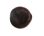 Womens Clip On Hair Bun Donut Extension Piece Wig Scrunchie Very Dark Brown