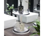 Lazy Susan Turntable 2-Tier Clear Round Plastic Spinning Cabinet for Kitchen Bathroom Counter-top Makeup