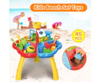 Kids Beach Toys Sand Water Table Outdoor Playset Educational Bucket Spade 45Pcs