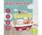 55 PCS Toy Boat Ship Educational Pretend Play Food Toy Set Ice Cream Candy with Light Music Smoke 10