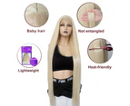 (613) - Ebingoo Platinum Blonde Lace Front Wig with Baby Hair Long Straight Synthetic Wig for Women Middle Part Smooth Heat Resistant Hair Futura Fibre Wig