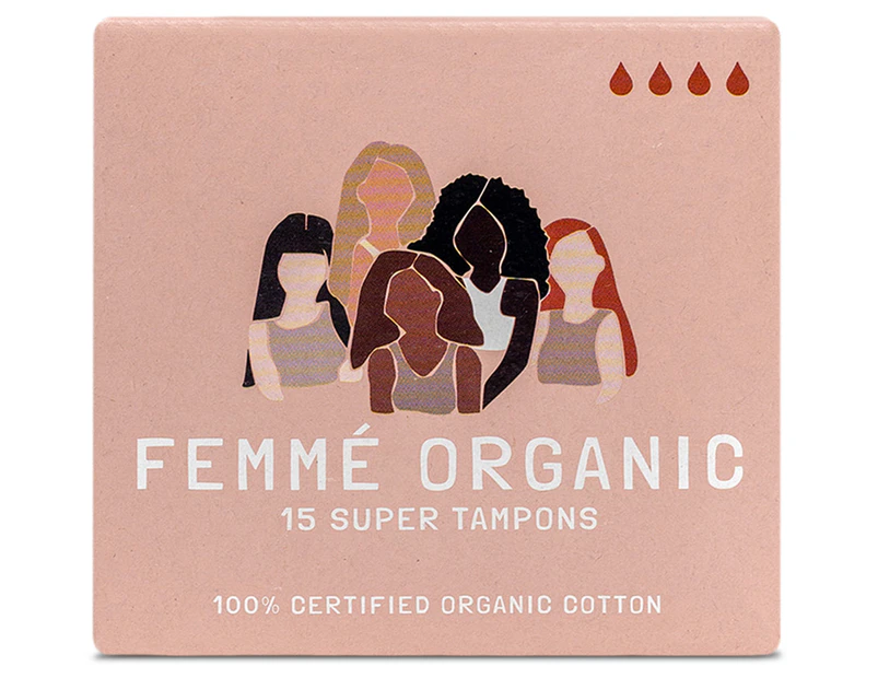 Femme Organic Cotton Super Tampons 15pk