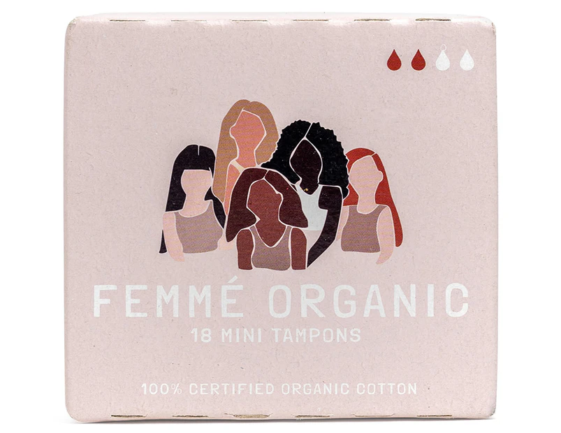 Femme Organic Cotton Mini Tampons 18pk