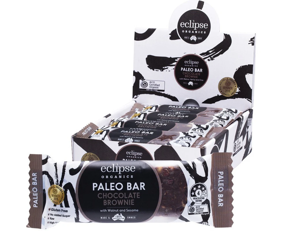 ECLIPSE ORGANICS Raw Paleo Bar Chocolate Brownie 45g 12PK