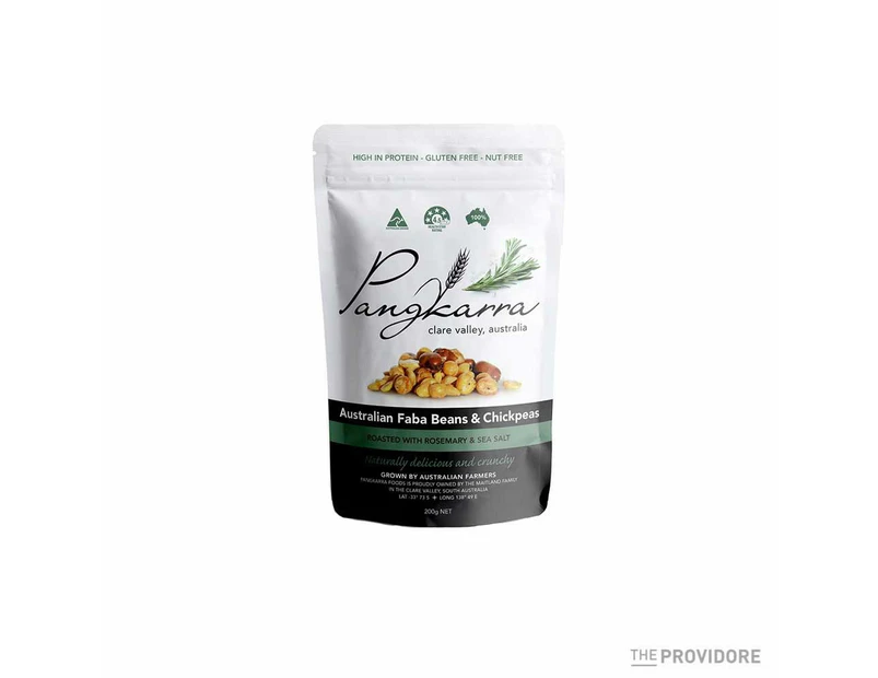 Pangkarra Foods Roasted Chickpeas & Faba Beans, Rosemary Sea Salt 200g (Carton of 10)