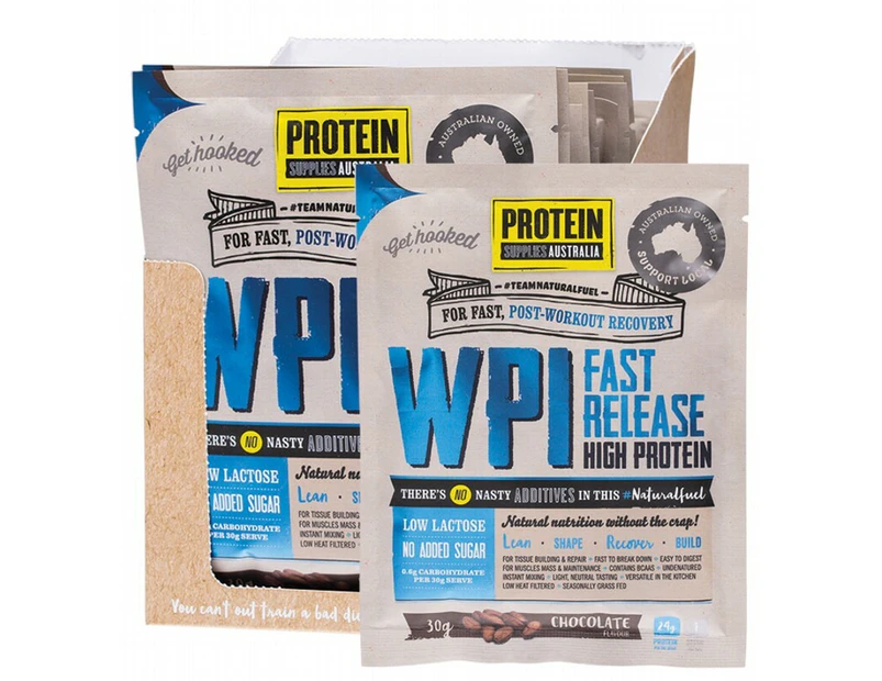 Protein Supplies Australia Wpi (Whey Protein Isolate) Chocolate 30g (Carton of 12)