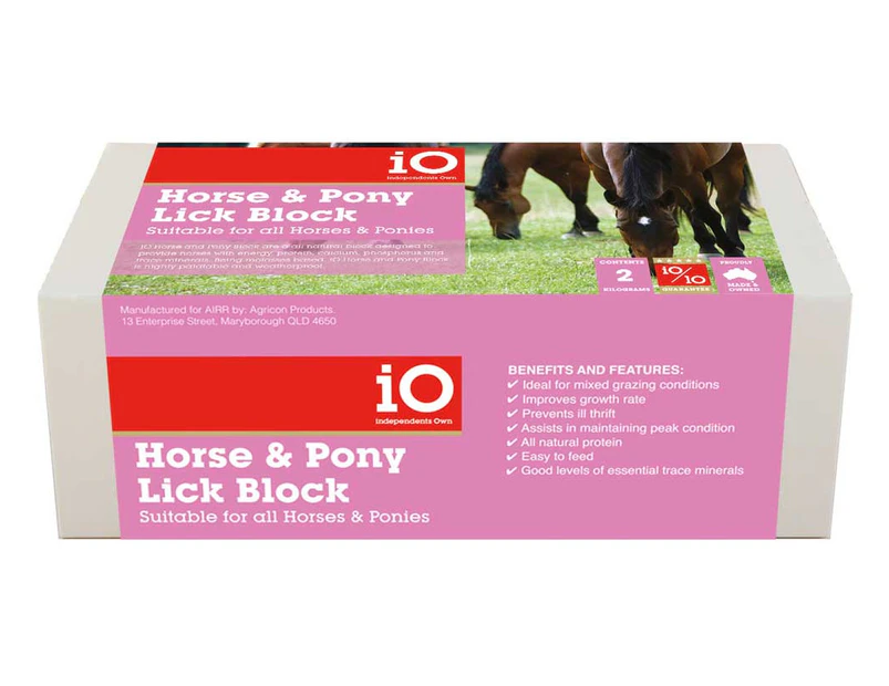 iO Horse & Pony Mineral Salt Lick Block 2 Kg