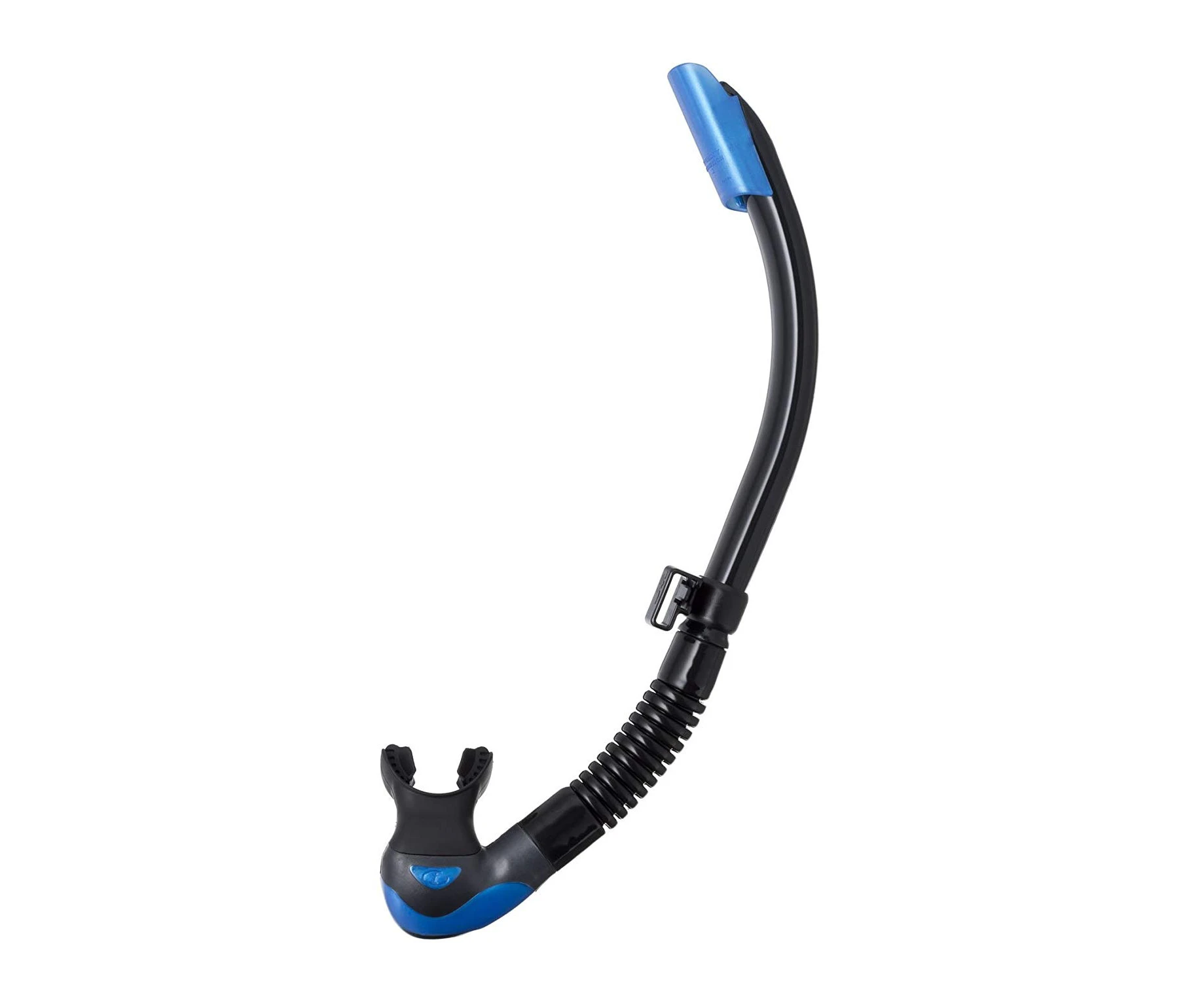 (Fish Tail Blue) - Tusa Platina Hyperdry II Scuba Diving Snorkel Black Silicone