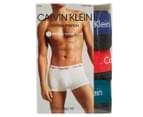 Calvin Klein Men's Cotton Stretch Low Rise Trunks 3-Pack - Black/Blue/Coral/Topaz 6