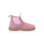 Grosby Ranch Junior Girls Boots School Leather Slip On Shoes - Pink Leather - Pink