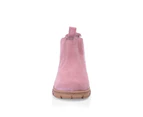 Grosby Ranch Junior Girls Boots School Leather Slip On Shoes - Pink Leather - Pink