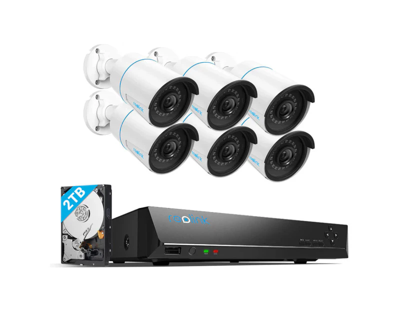 Reolink Security Camera System 8CH 5MP PoE Outdoor CCTV RLK8-510B6-A