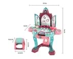 Kids Vanity Set Girls Makeup Playset Princess Dressing Table and Chair Pretend Play Toy 2