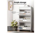 Artiss Shoe Cabinet 3 Tier Shoes Storage Drawer High Gloss White Rack Shelf