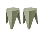 Artiss 2x Bar Stools Puzzle Plastic Foot Stool Green