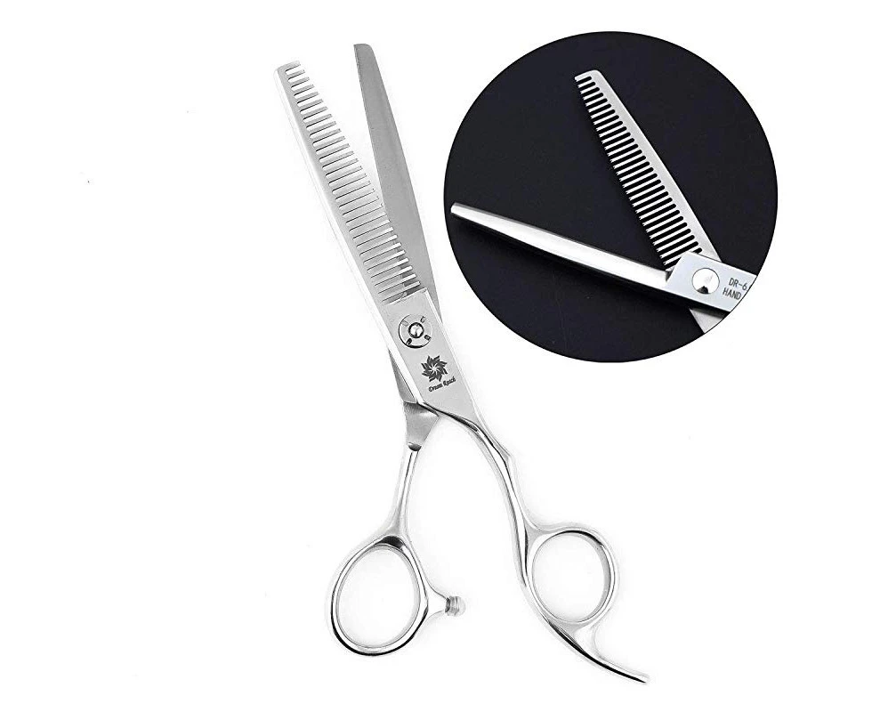 (V-Shaped Teeth) - 15cm Professional Hair Cutting Scissors Japan 440C Steel Thinning Scissor for Men/Women Cutting for Salon/Barber/Home (V-Shaped Teeth)