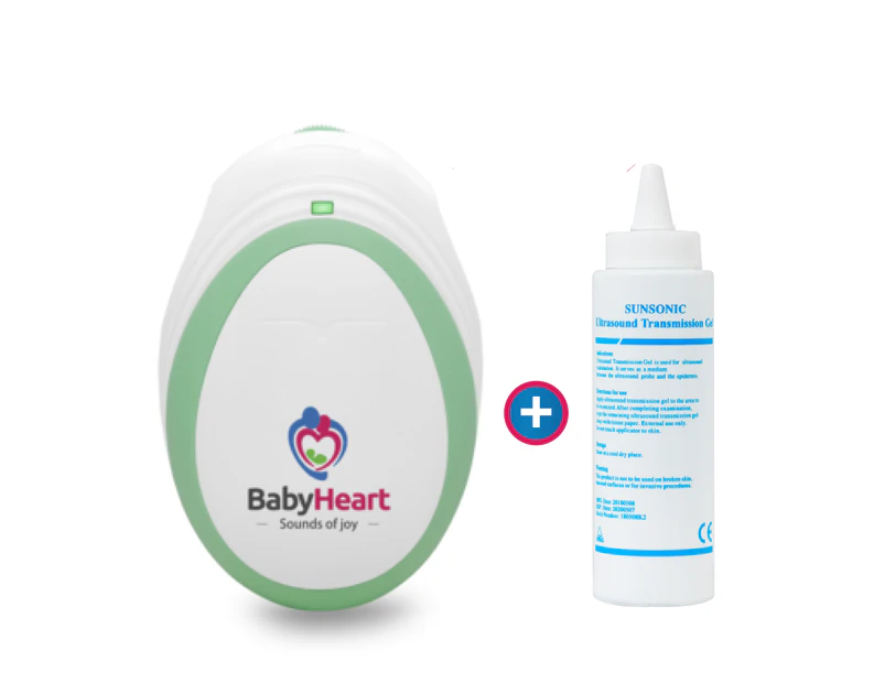 BabyHeart TGA Registered Mini Fetal Doppler + Gel 250mL