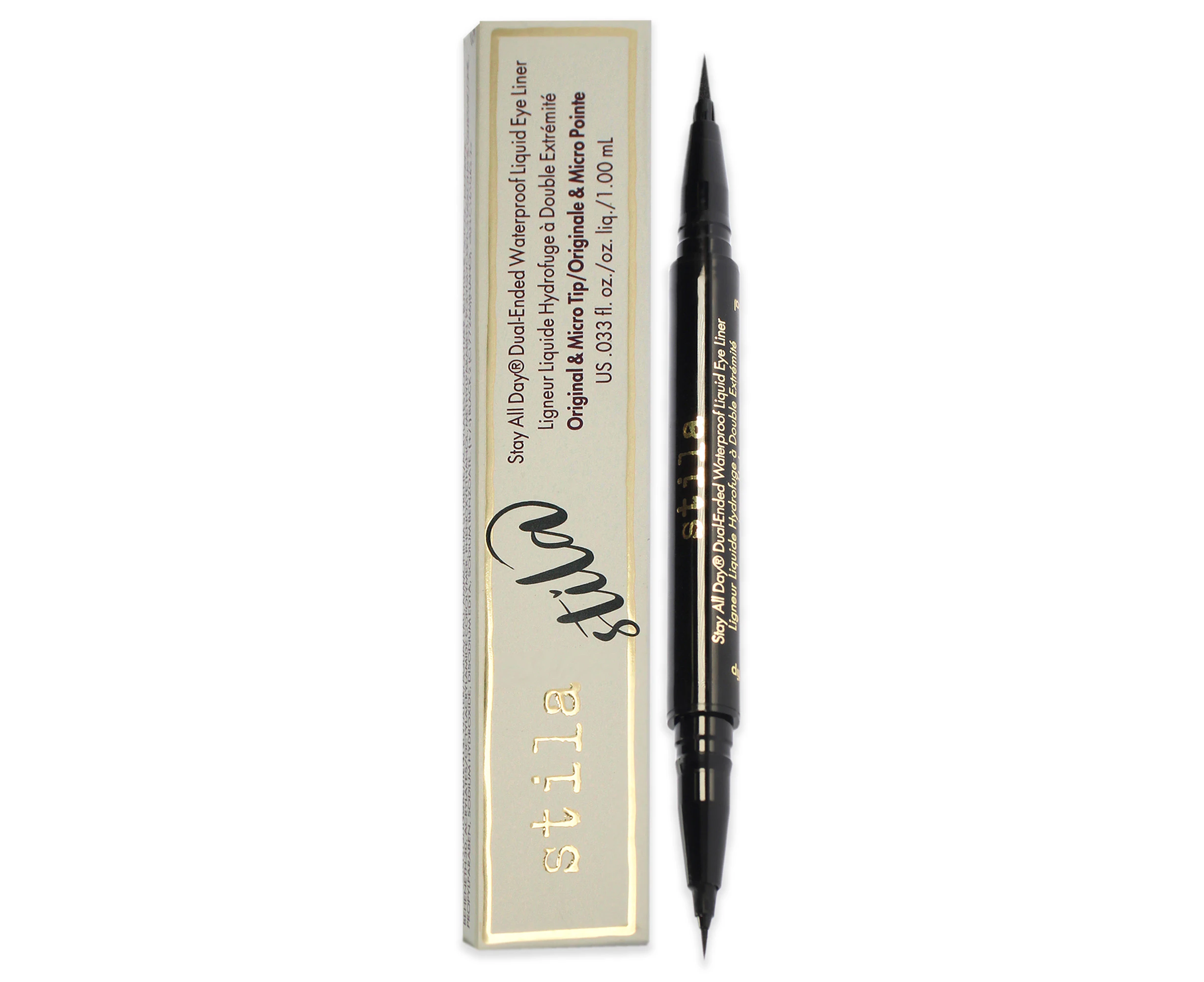 Stila Stay All Day Dual-Ended Waterproof Liquid Eye Liner - Intense Black by Stila for Women - 0.033 oz Eyeliner