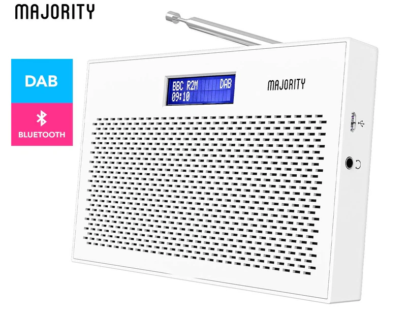 Majority Histon Compact Portable DAB Radio - White 