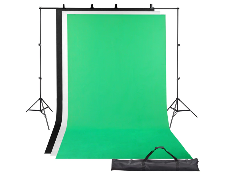 Yescom 2x3m Photo 3Pcs Backdrops Stand Kit Adjustable Video Lighting Background Support