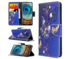 For Nokia X10, Wallet Leather Flip Magnetic Stand Case Cover (BlueButterfly)