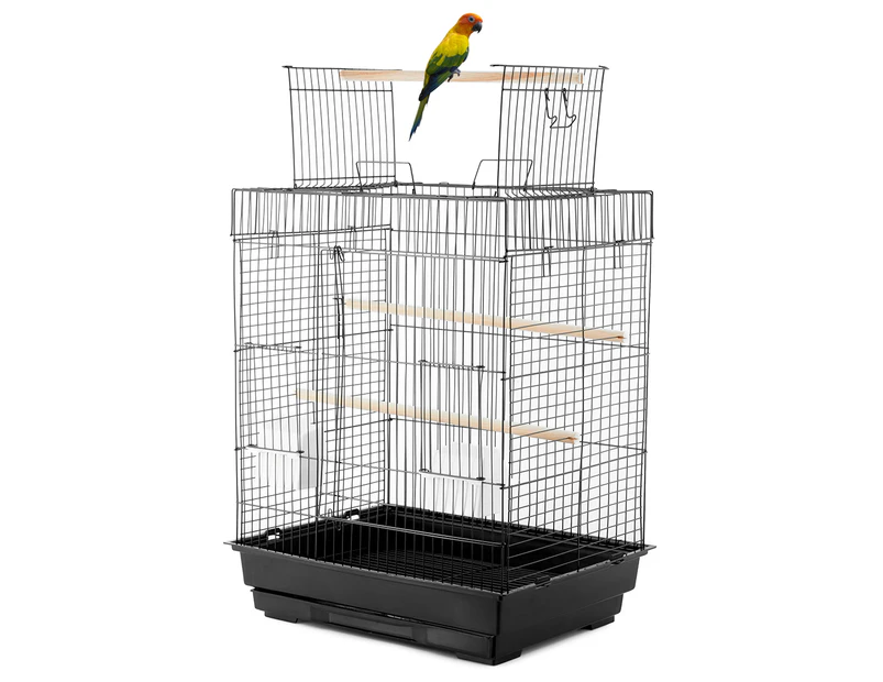 ShowMaster Open Top Square Bird Cage - Black