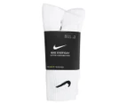Nike Unisex Everyday Cotton Cushioned Crew Socks 3-Pack - White
