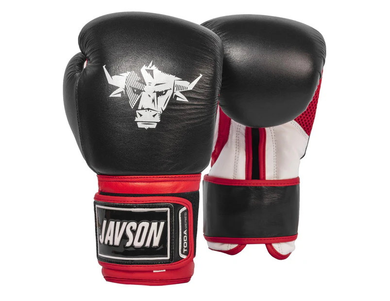 Boxing Gloves Leather 12oz Training Fight Punch Bag MMA Sparring Kickboxing UFC AU - Black