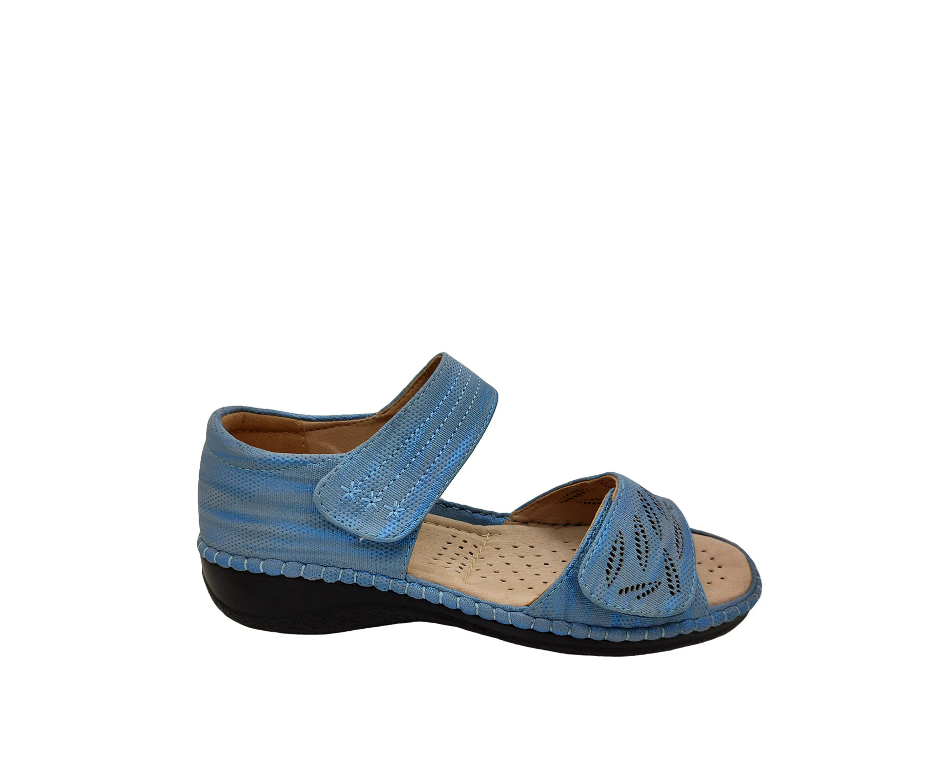 Aerocushion Moose Ladies Sandal Adjustable Back In Flexible Lightweight Comfort - Blue