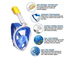 Vivva - Full Face Diving Seaview Snorkel Snorkeling Mask Swimming Goggles for GoPro AU - Blue(S/M)