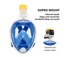 Vivva - Full Face Diving Seaview Snorkel Snorkeling Mask Swimming Goggles for GoPro AU - Blue(S/M)