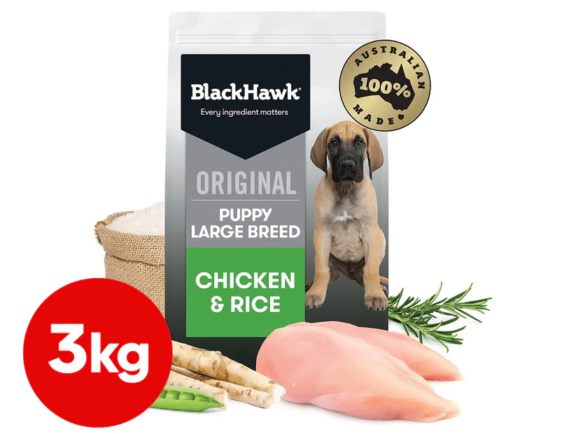 Black Hawk Puppy Dry Dog Food Chicken & Rice 3kg