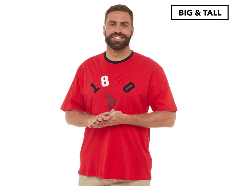 U.S. Polo Assn. Men's Big & Tall Camiseta Para Hombre Tee / T-Shirt / Tshirt - Red