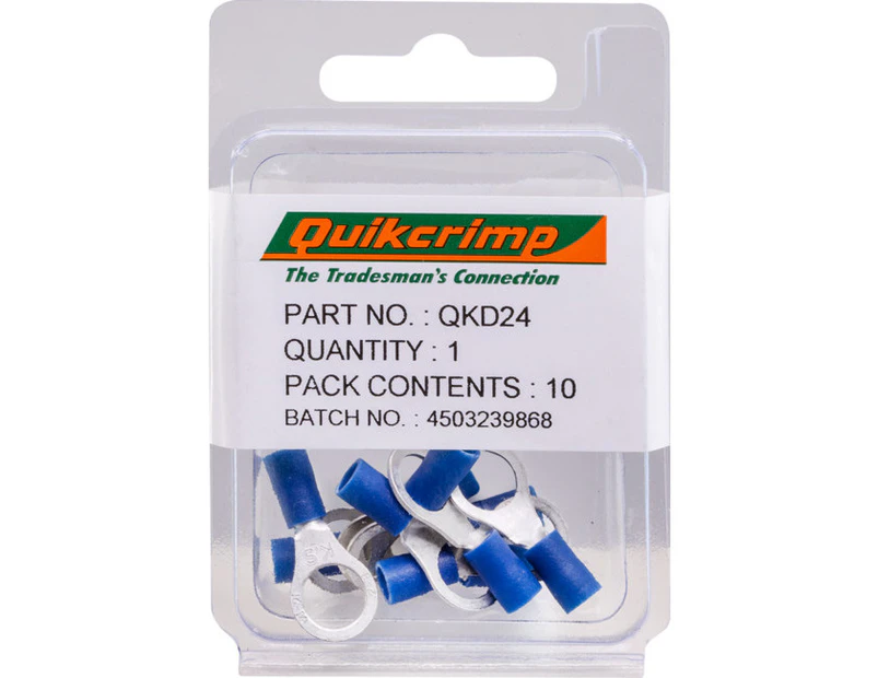 QUIKCRIMP QKD24  Rt2-8 / 10Pk Ring Terminal Quickcrimp    RT2-8 / 10PK RING TERMINAL