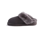 Aus Wooli Ugg Sydney Unisex Sheepskin Wool Slippers - Grey