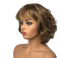 Aimole Short Curly Hair Blonde/Auburn Natural Wigs Women Synthetic Capless Wig