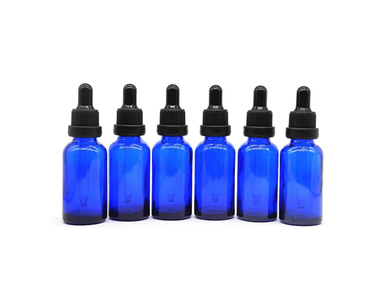 (6, Blue) - Yizhao 30ml Blue Glass Dropper Bottles for Essential Oils, with [Glass Eye Dropper],for Aromatherapy,Massage,Cosmetic Perfumes, Laboratory, Che